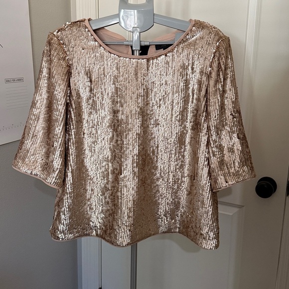 JCREW SEQUIN TOP w/ RIBBON BACK SZ 12T NWOT - Picture 3 of 12